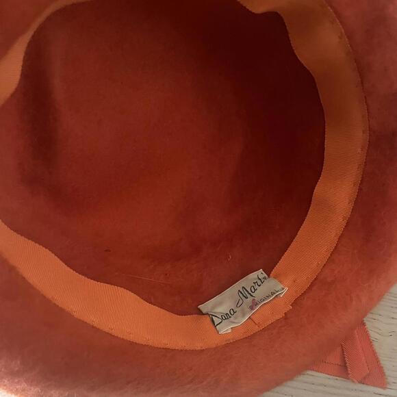 Vintage 1960’s Burnt Orange Fedora Wide Brimmed Hat - Picture 5 of 5